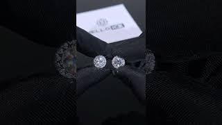 Moissanite Round Cut Magnetic Non-Piercing Stud Earrings in S925 Sterling Silver