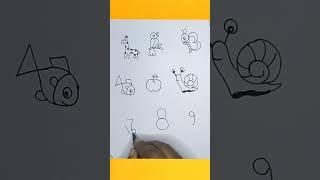 Very Easy 1to10 Number Drawing Idea #numberdrawing #drawing #art #shorts