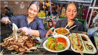 100/- Rs Renowned Officer sells UNIQUE Indian Street Food in Lucknow  Veg Pad Thai, Paneer Sushi