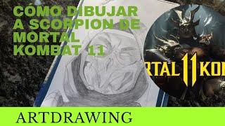 Como dibujar a Scorpion de Mortal Kombat 11 en 5 minutos- How to draw a Scorpion from Mortal Kombat!