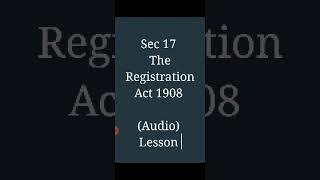 Sec 17 registration act || The Registration Act 1908 || compulsory registration of documents