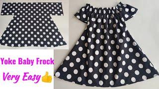 Very Easy Yoke Baby frock cutting and stitching