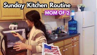 Pakistani Mom Sunday Kitchen Routine in America  | Mom of 2 daily life vlogs