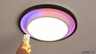 Remote control LED ceiling lamp with rainbow effect (Morgan-RGBW)