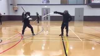 AHF Military sabre vs Katana sparring - Steve vs Nick