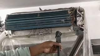 How to service split AC/AC cleaning at home with pressure washer/AC service
