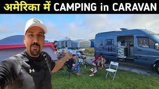 CAMPING in AMERICA in My RV CAMPER ( pop-up camper)