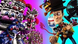 [FNAF/SFM] TOY STORY 4 FORKY AND WOODY VS SISTER LOCATION ANIMATRONICS (Toy Story 4 Animation )