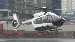 AIRBUS H145 G-LZZI ARRIVING AND DEPARTURE FROM LONDON BATTERSEA HELIPORT 5-7-2024