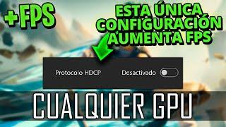 ¡Está ÚNICA CONFIGURACIÓN AUMENTA los FPS (CUALQUIER GPU) MEJORA el RENDIMIENTO! en Windows 10/11