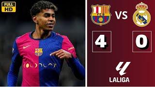 ملخص مباراة برشلونة وريال مدريد 4-0  الدوري الاسباني 2024  تعليق عصام الشوالي