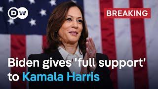 Biden backs VP Harris after dropping out of presidential race | DW News