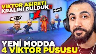 VİKTOR AŞİRETİ KRALI JEZZY VE EKİPLE YENİ MODDA 4 VİKTOR PUSUSU!! (EN GERGİN PUSU!) | PUBG MOBILE