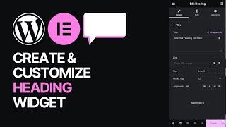 How To Create & Customize Heading Widget in Elementor WordPress Plugin? Caption Title Free Tutorial