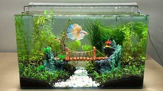 DIY Simple Aquasacpe Betta Fish For Office - How To Make Aquarium Decoration Ideas - MR DECOR #178