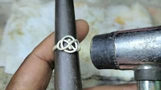 Beautiful twisted silver ring meking Making a ring from silver wire