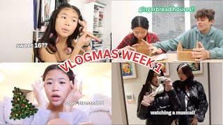 VLOGMAS WEEK ONE | shopping, musical, gingerbread houses, vlog