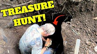 LOADED! Forgotten Treasures buried everywhere! Metal Detecting and Antique Bottle Digging!