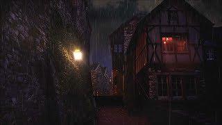  Rain on a alley at Quiet Night -10 Hours Relaxation and Sleep | Rain on Street | Rain Ambience |