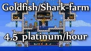 Terraria - 4,5 platinum/hour: Goldfish and Shark farm (goldfarming part 3)