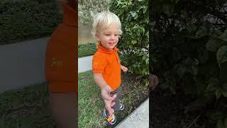 Outdoors Cute Kids Video! Toddler David's fun time outside