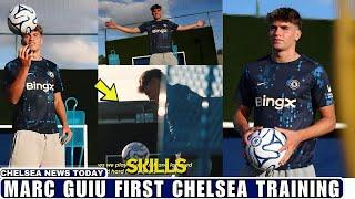 BOOM!Marc Guiu First Training Session at ChelseaGuiu spotted in High Spirits.