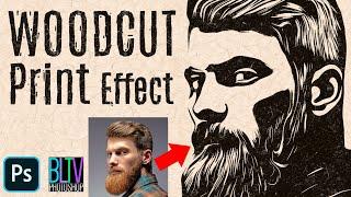 Photoshop: Create the Look of a WOODCUT Print Portrait!