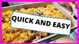 EASY CASSEROLE RECIPE/ QUICK AND EASY HAMBURGER CASSEROLE