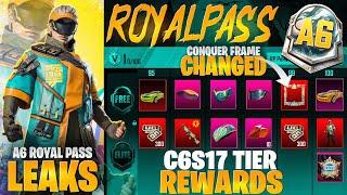 Finally A6 Royal Pass Leaks | C6S7 Tier Reward Leaks | Conquer Frame Changed |6th Anniversary |Pubgm