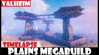 Valheim - Plains Pillars Megabuild Time-lapse. (100 hours in 17 mins - Survival)