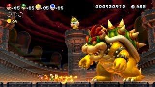 New Super Mario Bros. U -- Bowser Fireball Takedown in The Final Battle