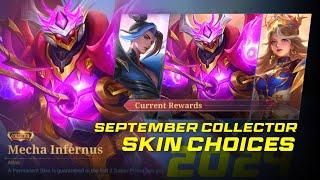 SEPTEMBER COLLECTOR SKINS CHOICES 2024 - MOBILE LEGENDS NEW SKIN | ML LEAKS