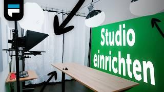 Videostudio einrichten – Vorlage für Hintergrund, Licht und Raumakustik