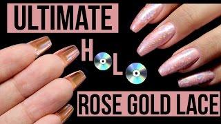 ULTIMATE ROSE GOLD HOLO & LACE! HOLOGRAPHIC BOTTOMS!