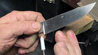 Sanding The Plunges Using A Foredom Flex Shaft from my Hidden Tang Hunting Knife Online Course