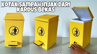 Membuat tempat sampah injak dari kardus || Ide kreatif kardus bekas