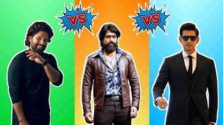 Allu Arjun vs Rocking Star Yash vs Mahesh Babu Top 10 Highest Collection Movies Comparison