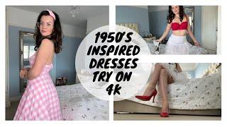 4K | 1950’s Inspired Dresses Haul | Try On | Amazon