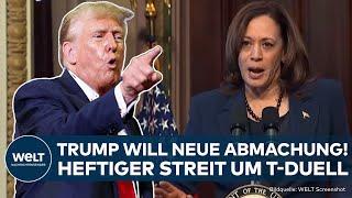 USA: Heftiger Streit um TV-Duell mit Kamala Harris! Donald Trump will neue Abmachung