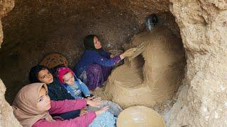 From rain to heat: building a fireplace in a cave