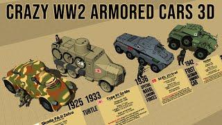 Crazy WW2 Armored Cars Type & Size Comparison 3D