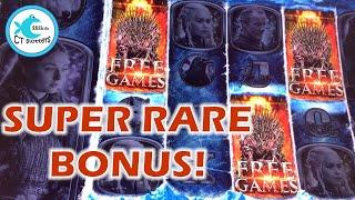THEY DO EXIST! SUPER RARE FREE SPINS BONUS ON GAME OF THRONES WINTER IS HERE SLOT MACHINE!