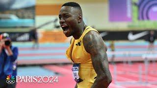 Grant Holloway BREAKS WORLD RECORD in 60m hurdles heats, Cunningham takes indoor title | NBC Sports