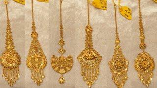 22ct light weight gold latest bridal maang tikka designs with price and weight 2025