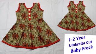 Beautiful baby frock cutting and stitching/ 1-2 year old baby midi dress cutting and stitching