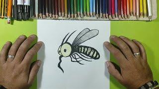 Como dibujar un mosquito  paso a paso 2 | How to draw a mosquito  2