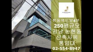 2024강남신축사옥임대 전용250평학동역 도보4분