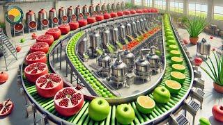 How Farmers Harvest Pomegranate, Apple, Lime: Fruit Juice Processing Factory | Farming Documentary