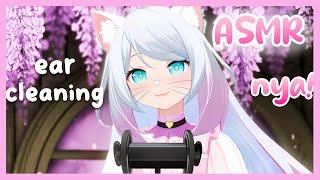 [ASMR 3Dio] Sweet Neko cleans your ears  ear blowing, ear cleaning, affirmations ️