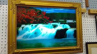 Waterfall Moving Picture with Light & Sound Wall Art - Electric